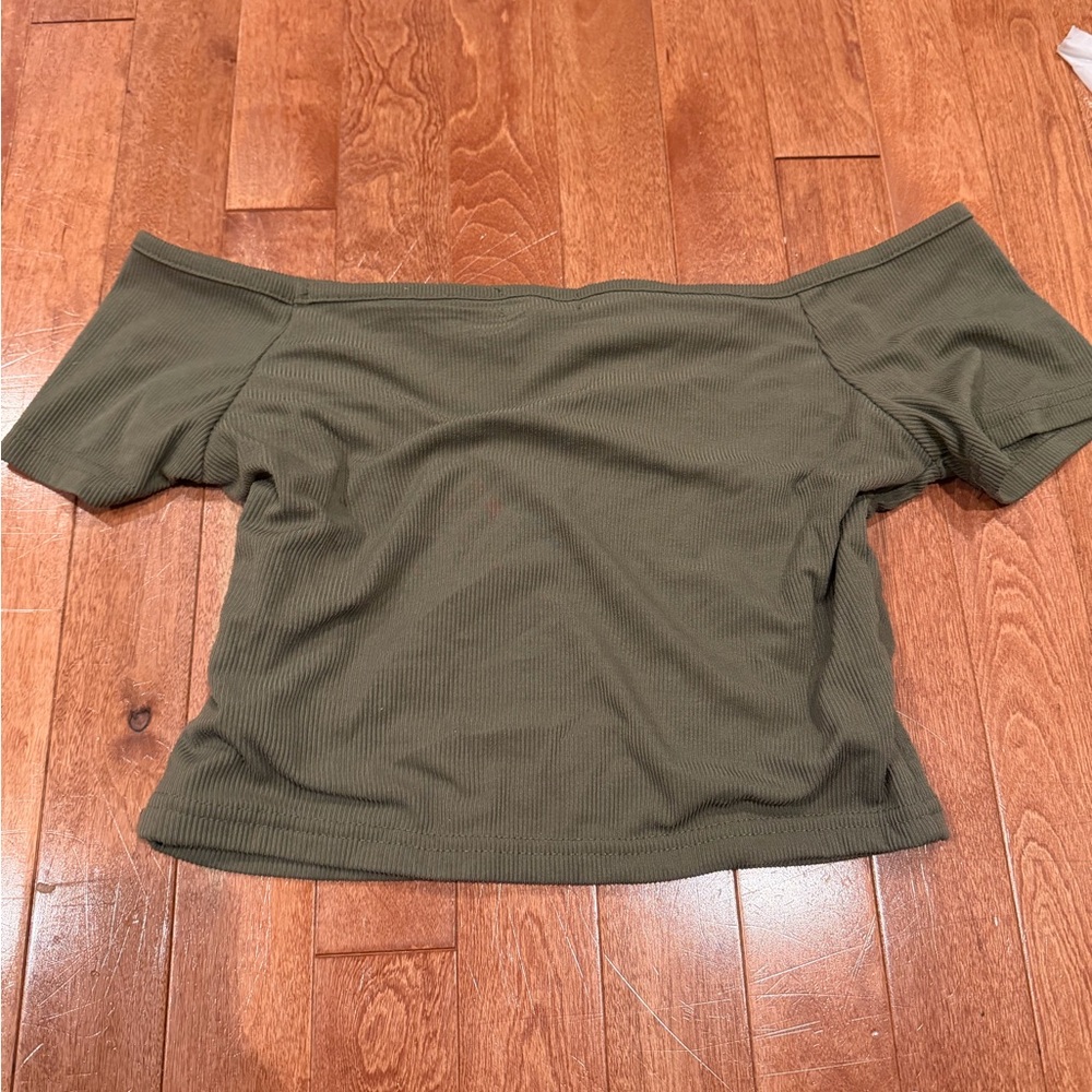 Olive Off-Shoulder Women's Top